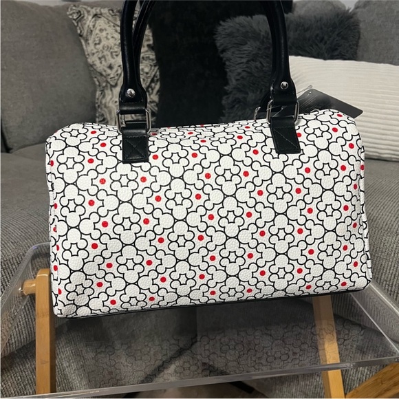 Disney Parks Black and White Satchel with Red Accents NWT - Picture 3 of 11